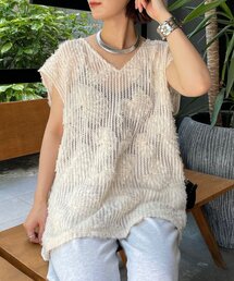 Omekashi | フラワーメッシュタンクベスト(ベスト)