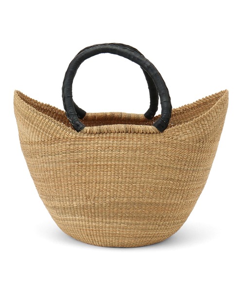 SALON adam et rope'(サロン アダム エ ロペ)の「ボルガ丸底ニケフォルムバスケット L/無地黒ハンドル(かごバッグ・レディース・ベージュ・FREE)」の8枚目の写真