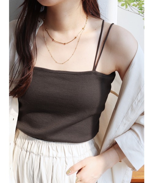 reca（レカ）の「ダブルストラップカップインキャミソール（キャミソール・レディース・ブラック/キナリ/グリーン/ブルー/ブラウン・FREE）」の4枚目の写真