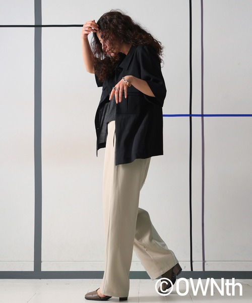 OWNth(オンス)の「ウェーブ切り替えパンツ(その他パンツ・レディース・ベージュ/ブラック・R/P)」の22枚目の写真