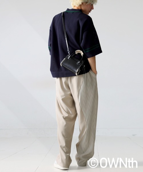 OWNth(オンス)の「ウェーブ切り替えパンツ(その他パンツ・レディース・ベージュ/ブラック・R/P)」の12枚目の写真