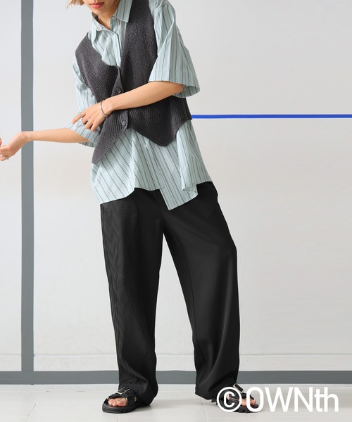 OWNth(オンス)の「ウェーブ切り替えパンツ(その他パンツ・レディース・ベージュ/ブラック・R/P)」の9枚目の写真