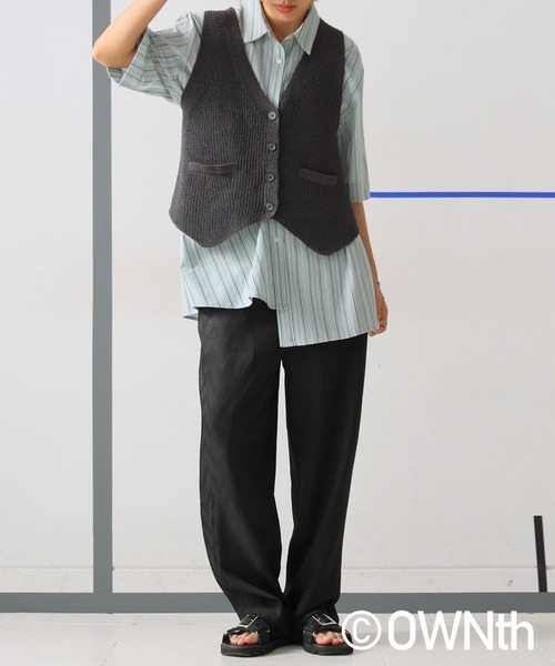 OWNth(オンス)の「ウェーブ切り替えパンツ(その他パンツ・レディース・ベージュ/ブラック・R/P)」の11枚目の写真