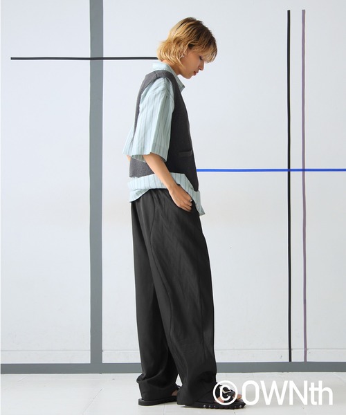 OWNth(オンス)の「ウェーブ切り替えパンツ(その他パンツ・レディース・ベージュ/ブラック・R/P)」の8枚目の写真