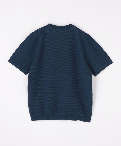 green label relaxing（グリーンレーベルリラクシング）の「JUSTFIT ソリッド ツイル ショートスリーブ ニット（ニット/セーター・メンズ・ブラック/ライトグレー/ネイビー・L/XL/S/M）」の5枚目の写真