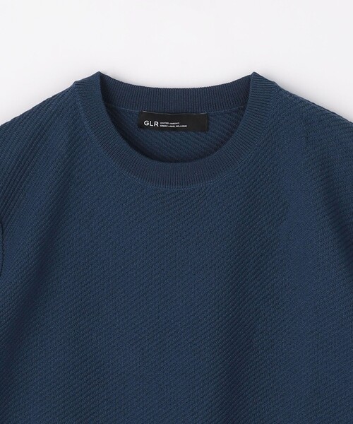green label relaxing（グリーンレーベルリラクシング）の「JUSTFIT ソリッド ツイル ショートスリーブ ニット（ニット/セーター・メンズ・ブラック/ライトグレー/ネイビー・L/XL/S/M）」の6枚目の写真