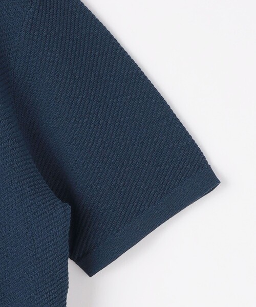green label relaxing（グリーンレーベルリラクシング）の「JUSTFIT ソリッド ツイル ショートスリーブ ニット（ニット/セーター・メンズ・ブラック/ライトグレー/ネイビー・L/XL/S/M）」の7枚目の写真