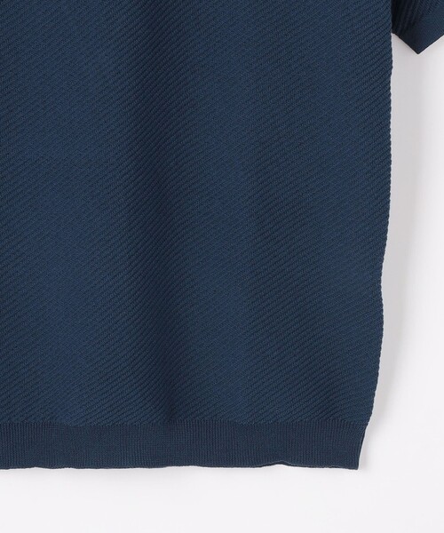 green label relaxing（グリーンレーベルリラクシング）の「JUSTFIT ソリッド ツイル ショートスリーブ ニット（ニット/セーター・メンズ・ブラック/ライトグレー/ネイビー・L/XL/S/M）」の8枚目の写真