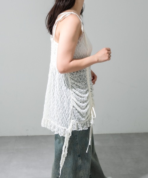 OLIVE des OLIVE(オリーブデオリーブ)の「ドロストキャミチュニック 1041040280(キャミソール・レディース・その他/アイボリー/サックスブルー・FREE)」の7枚目の写真
