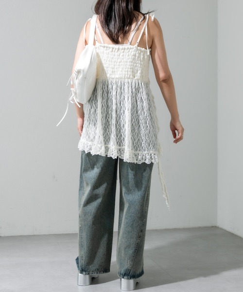 OLIVE des OLIVE(オリーブデオリーブ)の「ドロストキャミチュニック 1041040280(キャミソール・レディース・その他/アイボリー/サックスブルー・FREE)」の14枚目の写真