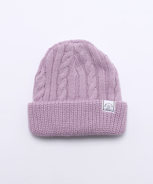 B:MING by BEAMS（ビーミングバイビームス）の「ビーミング by ビームス / ケーブルニットワッチキャップ（ニットキャップ/ビーニー・キッズ・オフホワイト/グレー/サックスブルー/ネイビー/ラベンダー・MEDIUM/SMALL）」の5枚目の写真