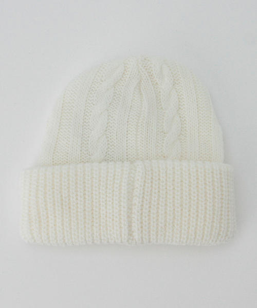 B:MING by BEAMS（ビーミングバイビームス）の「ビーミング by ビームス / ケーブルニットワッチキャップ（ニットキャップ/ビーニー・キッズ・オフホワイト/グレー/サックスブルー/ネイビー/ラベンダー・MEDIUM/SMALL）」の6枚目の写真