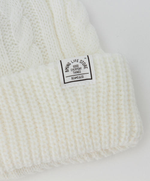 B:MING by BEAMS（ビーミングバイビームス）の「ビーミング by ビームス / ケーブルニットワッチキャップ（ニットキャップ/ビーニー・キッズ・オフホワイト/グレー/サックスブルー/ネイビー/ラベンダー・MEDIUM/SMALL）」の7枚目の写真