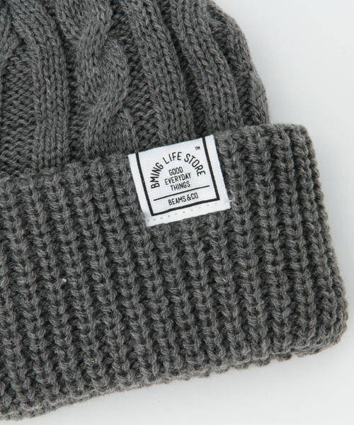B:MING by BEAMS（ビーミングバイビームス）の「ビーミング by ビームス / ケーブルニットワッチキャップ（ニットキャップ/ビーニー・キッズ・オフホワイト/グレー/サックスブルー/ネイビー/ラベンダー・MEDIUM/SMALL）」の9枚目の写真