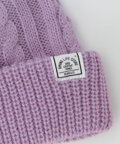 B:MING by BEAMS（ビーミングバイビームス）の「ビーミング by ビームス / ケーブルニットワッチキャップ（ニットキャップ/ビーニー・キッズ・オフホワイト/グレー/サックスブルー/ネイビー/ラベンダー・MEDIUM/SMALL）」の19枚目の写真