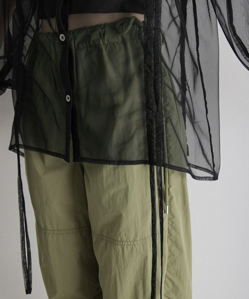 RAGEBLUE（レイジブルー）の「マルチWAY/ダブルリボンシャーリングシアーシャツ（シャツ/ブラウス・レディース・ホワイト/ブラック/ライトグレー・FREE）」の9枚目の写真