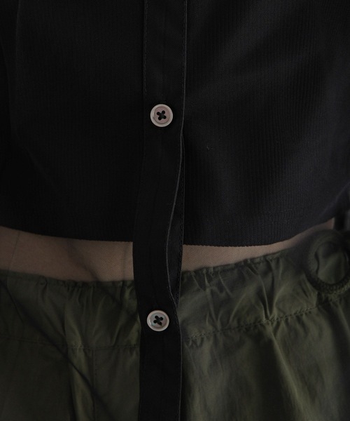 RAGEBLUE（レイジブルー）の「マルチWAY/ダブルリボンシャーリングシアーシャツ（シャツ/ブラウス・レディース・ホワイト/ブラック/ライトグレー・FREE）」の6枚目の写真