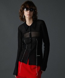 PRANK PROJECT | カラーステッチニットスリムシャツ / Color Stitch Knit Slim Shirt(シャツ/ブラウス)