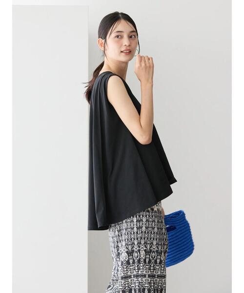 AMERICAN HOLIC(アメリカンホリック)の「接触冷感バックフレアノースリーブプルオーバー(Tシャツ/カットソー・レディース・グレー/オフホワイト/ブラック・M/L)」の14枚目の写真