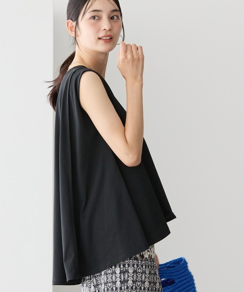 AMERICAN HOLIC(アメリカンホリック)の「接触冷感バックフレアノースリーブプルオーバー(Tシャツ/カットソー・レディース・グレー/オフホワイト/ブラック・M/L)」の3枚目の写真