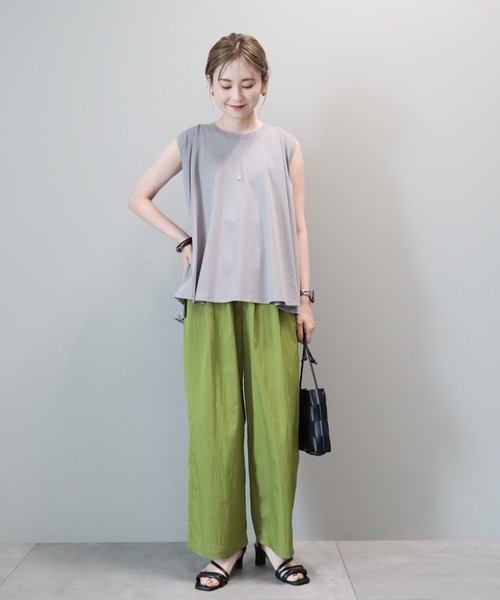 AMERICAN HOLIC(アメリカンホリック)の「接触冷感バックフレアノースリーブプルオーバー(Tシャツ/カットソー・レディース・グレー/オフホワイト/ブラック・M/L)」の9枚目の写真