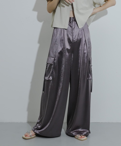 UNSPARE シルバー シャイニーカーゴパンツ 美品