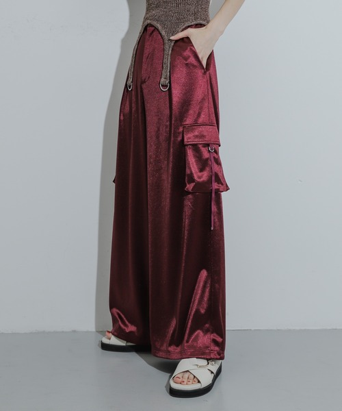 SENSE OF PLACE by URBAN RESEARCH（センスオブプレイスバイアーバンリサーチ）の「シャイニーカットカーゴパンツ（カーゴパンツ・レディース・バーガンディー/チャコールグレー/ベージュ・ONE）」の11枚目の写真