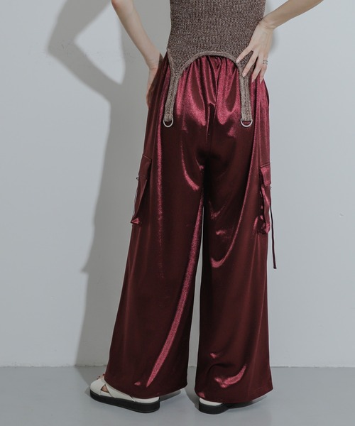 SENSE OF PLACE by URBAN RESEARCH（センスオブプレイスバイアーバンリサーチ）の「シャイニーカットカーゴパンツ（カーゴパンツ・レディース・バーガンディー/チャコールグレー/ベージュ・ONE）」の12枚目の写真