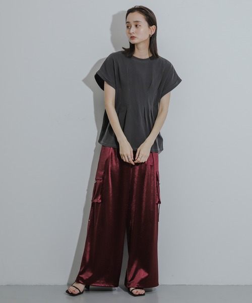 SENSE OF PLACE by URBAN RESEARCH（センスオブプレイスバイアーバンリサーチ）の「シャイニーカットカーゴパンツ（カーゴパンツ・レディース・バーガンディー/チャコールグレー/ベージュ・ONE）」の14枚目の写真