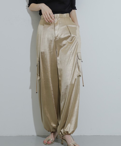 SENSE OF PLACE by URBAN RESEARCH（センスオブプレイスバイアーバンリサーチ）の「シャイニーカットカーゴパンツ（カーゴパンツ・レディース・バーガンディー/チャコールグレー/ベージュ・ONE）」の16枚目の写真