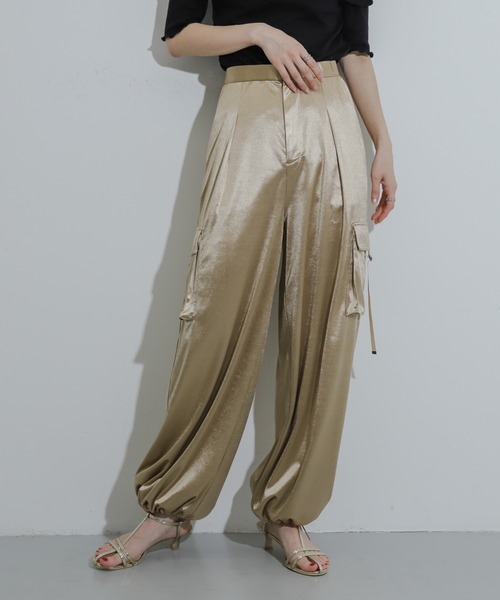 SENSE OF PLACE by URBAN RESEARCH（センスオブプレイスバイアーバンリサーチ）の「シャイニーカットカーゴパンツ（カーゴパンツ・レディース・バーガンディー/チャコールグレー/ベージュ・ONE）」の17枚目の写真