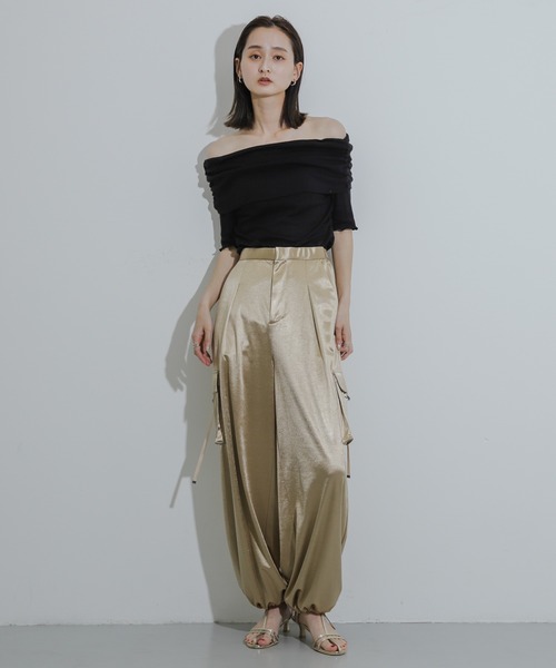 SENSE OF PLACE by URBAN RESEARCH（センスオブプレイスバイアーバンリサーチ）の「シャイニーカットカーゴパンツ（カーゴパンツ・レディース・バーガンディー/チャコールグレー/ベージュ・ONE）」の19枚目の写真