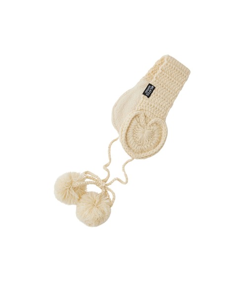 MILKFED.（ミルクフェド）の「HEART KNIT EARMUFFS（イヤーマフ・レディース・オフホワイト/アッシュ/ブラック・ONE SIZE）」の4枚目の写真