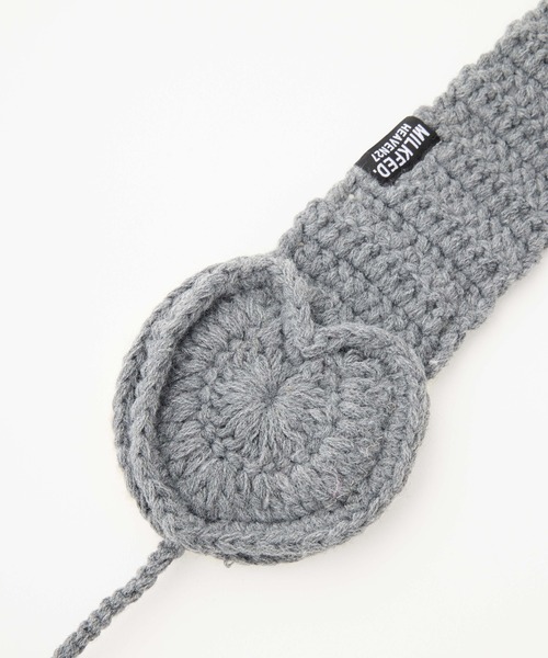 MILKFED.（ミルクフェド）の「HEART KNIT EARMUFFS（イヤーマフ・レディース・オフホワイト/アッシュ/ブラック・ONE SIZE）」の8枚目の写真