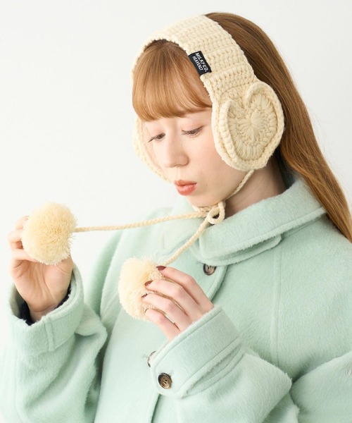 MILKFED.（ミルクフェド）の「HEART KNIT EARMUFFS（イヤーマフ・レディース・オフホワイト/アッシュ/ブラック・ONE SIZE）」の21枚目の写真