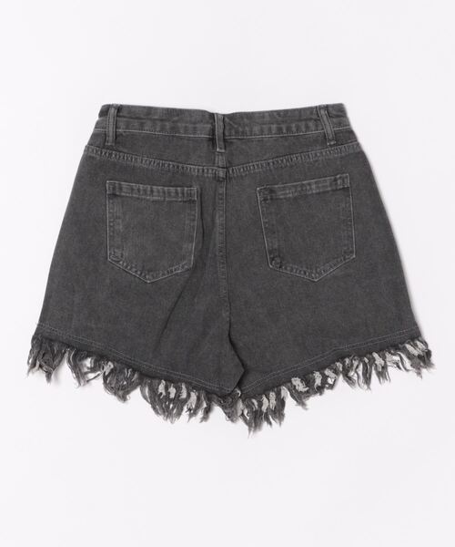 GORGE(ゴージ)の「《ヴィンテージダメージ×フリンジ裾》レディース デニムショートパンツ ハイウエスト 春夏秋(デニムパンツ・レディース・ブルー/グレー・S/M)」の11枚目の写真