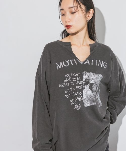 LLICAヴィンテージ Tシャツ カットオフ 50%OFF【CAMBIO(カンビオ)】 ヴィンテージ風Tシャツ（Rhinoceros