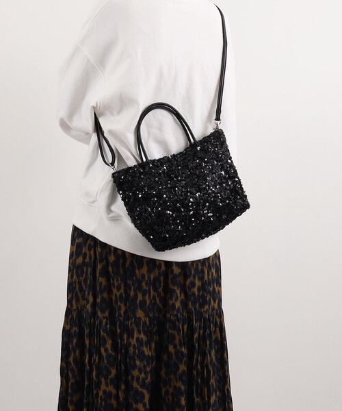 COOCO(クーコ)の「スパンコール2WAYトートバッグ(トートバッグ・レディース・シルバー/ホワイト/ネイビー/ブラック/ピンクベージュ・FREE)」の3枚目の写真