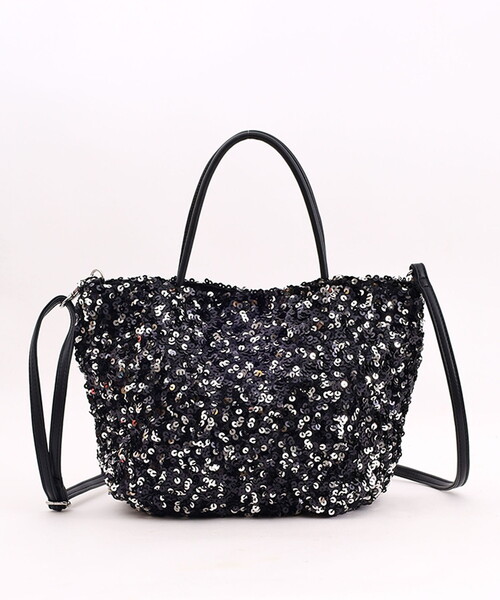 COOCO(クーコ)の「スパンコール2WAYトートバッグ(トートバッグ・レディース・シルバー/ホワイト/ネイビー/ブラック/ピンクベージュ・FREE)」の17枚目の写真