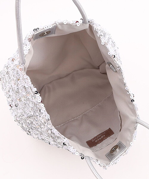 COOCO(クーコ)の「スパンコール2WAYトートバッグ(トートバッグ・レディース・シルバー/ホワイト/ネイビー/ブラック/ピンクベージュ・FREE)」の11枚目の写真