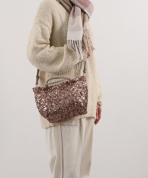 COOCO(クーコ)の「スパンコール2WAYトートバッグ(トートバッグ・レディース・シルバー/ホワイト/ネイビー/ブラック/ピンクベージュ・FREE)」の7枚目の写真