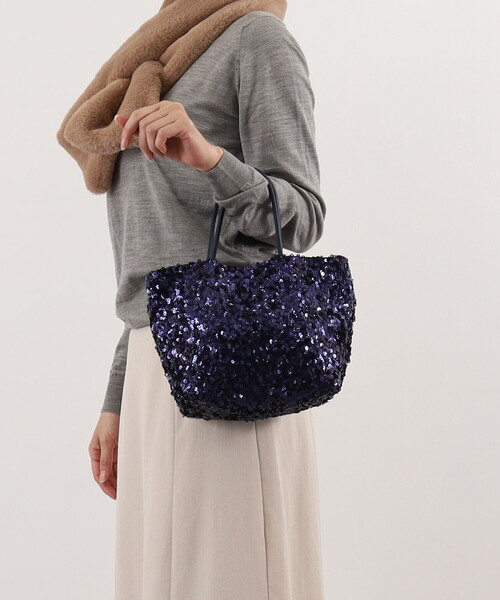 COOCO(クーコ)の「スパンコール2WAYトートバッグ(トートバッグ・レディース・シルバー/ホワイト/ネイビー/ブラック/ピンクベージュ・FREE)」の6枚目の写真