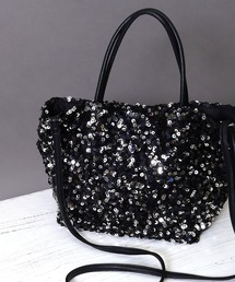 スパンコール」に該当するバッグ（シルバー/銀色系）ファッション通販