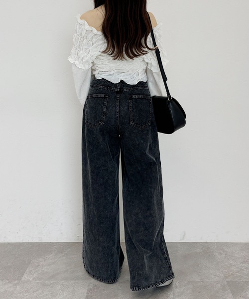 Heather（ヘザー）の「オフショルシャーリングブラウス　139040（シャツ/ブラウス・レディース・ベージュ/ホワイト/ブラック・FREE）」の8枚目の写真
