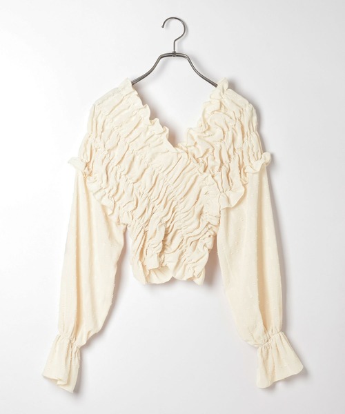 Heather（ヘザー）の「オフショルシャーリングブラウス　139040（シャツ/ブラウス・レディース・ベージュ/ホワイト/ブラック・FREE）」の21枚目の写真