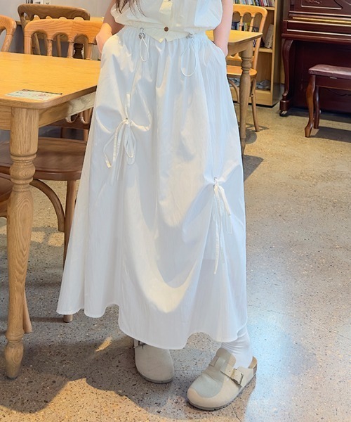 【新品未使用タグ付き】smyeon マルチリボンティアードスカート Smyeon スカート Multi ribbon tiered skirt/マルチリボン