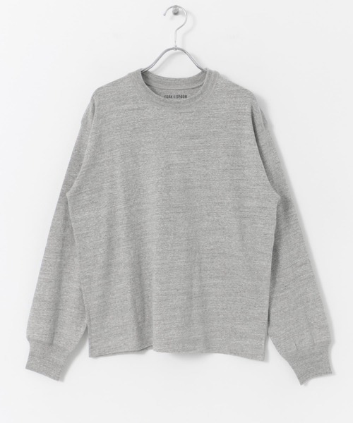 FORK&SPOON（フォークアンドスプーン）の「FORK&SPOON　ラフィー天竺ロングスリーブTシャツ（Tシャツ/カットソー・レディース・オフホワイト/ブラック/グレー・1）」の3枚目の写真