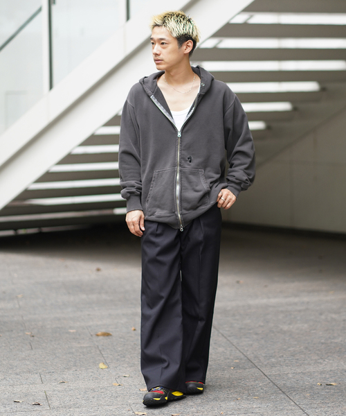JIEDA(ジエダ)の「JieDa/ジエダ PIGMENT J LOGO ZIP UP HOODIE JIE-24W-CT09(パーカー・メンズ・サックスブルー/レッド/ブラック・FREE)」の4枚目の写真