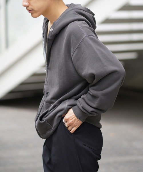 JIEDA(ジエダ)の「JieDa/ジエダ PIGMENT J LOGO ZIP UP HOODIE JIE-24W-CT09(パーカー・メンズ・サックスブルー/レッド/ブラック・FREE)」の8枚目の写真