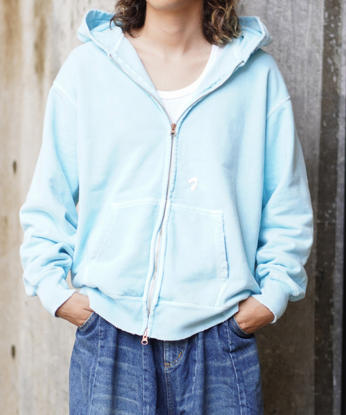 JIEDA(ジエダ)の「JieDa/ジエダ PIGMENT J LOGO ZIP UP HOODIE JIE-24W-CT09(パーカー・メンズ・サックスブルー/レッド/ブラック・FREE)」の13枚目の写真